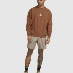 RVCA Daydream Crew -RVCA shop ALMOND MENS CLOTHING RVCA JUMPERS UVYFT00216 TGM0 5