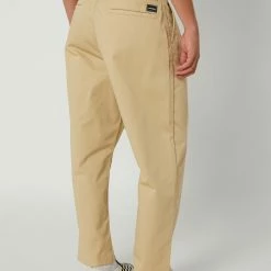 Volcom Pleated Loose Tapered Chino Pant -RVCA shop ALMOND MENS CLOTHING VOLCOM PANTS A1112300ALD 4