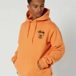 Stussy Solid Stock Link Hood -RVCA shop APRICOT MENS CLOTHING STUSSY HOODIES ST035202APRIC 3