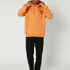 Stussy Solid Stock Link Hood -RVCA shop APRICOT MENS CLOTHING STUSSY HOODIES ST035202APRIC 5