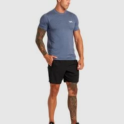 RVCA Sport Vent Stripe Ss 9 RVCA Sport Vent Stripe Ss -RVCA shop ARMY BLUE MENS CLOTHING RVCA SPORTSWEAR AVYKT00268 BSN0 6