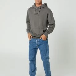 STCY.CO Slappy Small Logo Hood -RVCA shop ASPHALT MENS CLOTHING STCYCO HOODIES STFLSLASP XS 5