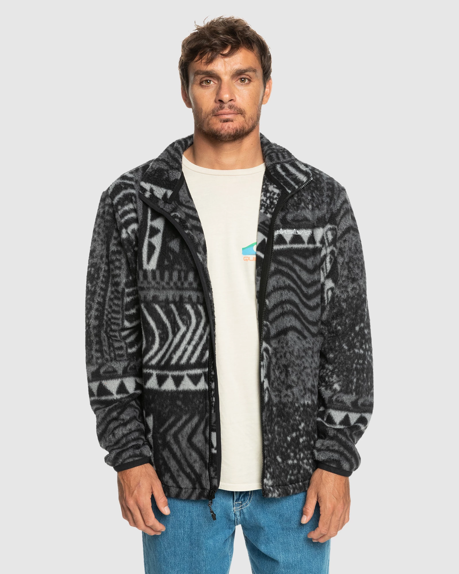 Quiksilver Mens Clean Coasts Zip-Up Jumper 1 Quiksilver Mens Clean Coasts Zip-Up Jumper