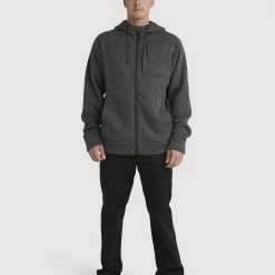 Billabong Adventure Division Boundary Sherpa Zip Thru -RVCA shop BLACK HEATHER MENS CLOTHING BILLABONG HOODIES SWEATS UBYFT00115 BKH 6