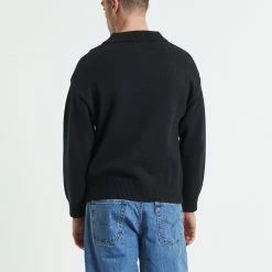 Arvust Relaxed Cable Knit Zip Through Jumper 8 Arvust Relaxed Cable Knit Zip Through Jumper -RVCA shop BLACK MENS CLOTHING ARVUST JUMPERS 52536300026 3