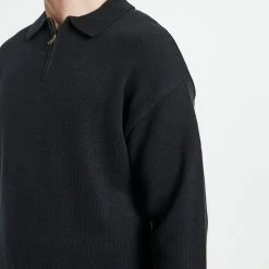 Arvust Relaxed Cable Knit Zip Through Jumper 9 Arvust Relaxed Cable Knit Zip Through Jumper -RVCA shop BLACK MENS CLOTHING ARVUST JUMPERS 52536300026 4