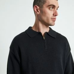 Arvust Relaxed Cable Knit Zip Through Jumper 10 Arvust Relaxed Cable Knit Zip Through Jumper -RVCA shop BLACK MENS CLOTHING ARVUST JUMPERS 52536300026 5