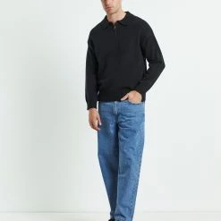 Arvust Relaxed Cable Knit Zip Through Jumper 11 Arvust Relaxed Cable Knit Zip Through Jumper -RVCA shop BLACK MENS CLOTHING ARVUST JUMPERS 52536300026 6