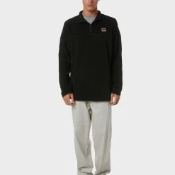 DEPACTUS Marshall 1/4 Zip Polar Fleece -RVCA shop BLACK MENS CLOTHING DEPACTUS HOODIES SWEATS D5203440BLK 5