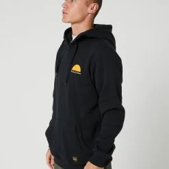 DEPACTUS Futures Fleece Hood -RVCA shop BLACK MENS CLOTHING DEPACTUS HOODIES SWEATS D5231443BLK 3