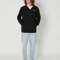 HURLEY O&O Quarter Zip Fleece -RVCA shop BLACK MENS CLOTHING HURLEY JUMPERS AMFL23Q2QZBLK 5