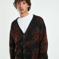 Insight Luna Jacquard Knit Cardigan -RVCA shop BLACK MENS CLOTHING INSIGHT KNITS CARDIGANS 52536200026 3