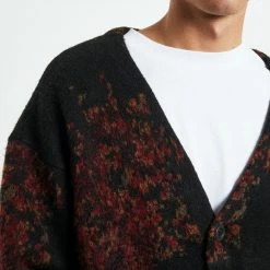 Insight Luna Jacquard Knit Cardigan -RVCA shop BLACK MENS CLOTHING INSIGHT KNITS CARDIGANS 52536200026 4