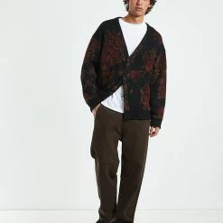 Insight Luna Jacquard Knit Cardigan -RVCA shop BLACK MENS CLOTHING INSIGHT KNITS CARDIGANS 52536200026 6