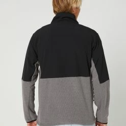 Rip Curl Anti Series Boulder Zip Thru Crew -RVCA shop BLACK MENS CLOTHING RIP CURL JUMPERS 01GMFL0090 3