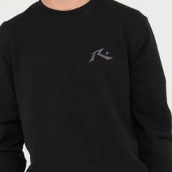 Rusty One Hit Wonder Crew Fleece -RVCA shop BLACK MENS CLOTHING RUSTY JUMPERS S23 FTM0917 BKX 1S 4