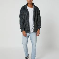 Rusty Black Ice Mens Zip Thru Jacket 9 Rusty Black Ice Mens Zip Thru Jacket -RVCA shop BLACK MENS CLOTHING RUSTY SWEATS FTM1028BLK 5