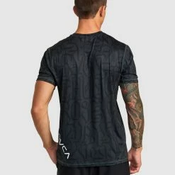 RVCA Thug Rose Sport Vent Performance Short Sleeve Top -RVCA shop BLACK MENS CLOTHING RVCA SPORTSWEAR AVYKT00284 BLK 3