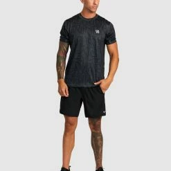RVCA Thug Rose Sport Vent Performance Short Sleeve Top -RVCA shop BLACK MENS CLOTHING RVCA SPORTSWEAR AVYKT00284 BLK 6