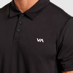 RVCA Va Sport Vent - Technical Polo Shirt For Men 8 RVCA Va Sport Vent - Technical Polo Shirt For Men -RVCA shop BLACK MENS CLOTHING RVCA SPORTSWEAR AVYKT00305 BLK 4
