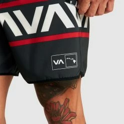 RVCA Hawaii Banded Yogger Stretch 17 Inch Technical Shorts -RVCA shop BLACK MENS CLOTHING RVCA SPORTSWEAR AVYWS00247 BLK 3