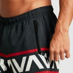 RVCA Hawaii Banded Yogger Stretch 17 Inch Technical Shorts -RVCA shop BLACK MENS CLOTHING RVCA SPORTSWEAR AVYWS00247 BLK 4