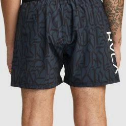 RVCA Thug Rose Fight Scrapper 15 Inch Technical Shorts -RVCA shop BLACK MENS CLOTHING RVCA SPORTSWEAR AVYWS00256 BLK 3