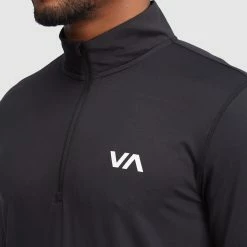 RVCA Sport Vent Ls Half Zip Pullover 9 RVCA Sport Vent Ls Half Zip Pullover -RVCA shop BLACK MENS CLOTHING RVCA SWEATS AVYKT00169 BLK 4