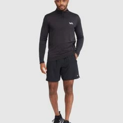 RVCA Sport Vent Ls Half Zip Pullover 11 RVCA Sport Vent Ls Half Zip Pullover -RVCA shop BLACK MENS CLOTHING RVCA SWEATS AVYKT00169 BLK 6