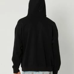 Swell Surf Club Hoodie Flat Black -RVCA shop BLACK MENS CLOTHING SWELL HOODIES SWMS23235BLK 3