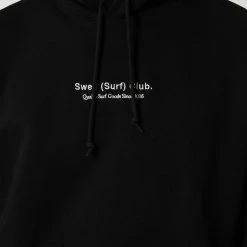 Swell Surf Club Hoodie Flat Black -RVCA shop BLACK MENS CLOTHING SWELL HOODIES SWMS23235BLK 4