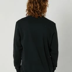 Swell Icon Crew -RVCA shop BLACK MENS CLOTHING SWELL JUMPERS S5233442BACK 3