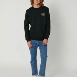 Swell Icon Crew -RVCA shop BLACK MENS CLOTHING SWELL JUMPERS S5233442BACK 5
