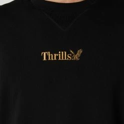 Thrills Workwear Embro Oversize Fit Crew -RVCA shop BLACK MENS CLOTHING THRILLS JUMPERS TW23 238BBLACK 4