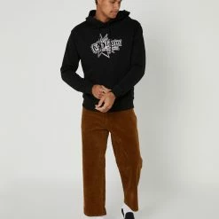 Volcom V Ent Pullover Hoodie -RVCA shop BLACK MENS CLOTHING VOLCOM JUMPERS HOODIES A4112302BLK 5