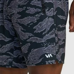 RVCA Yogger Stretch Elastic Shorts 17 Inch -RVCA shop BLACK TIGER CAMO MENS CLOTHING RVCA SPORTSWEAR V201TRYS KPV6 4