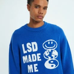 Insight Lsd Made Me Knit Jumper -RVCA shop BLUE MENS CLOTHING INSIGHT KNITS CARDIGANS 52426900026 3