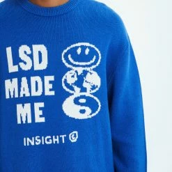 Insight Lsd Made Me Knit Jumper -RVCA shop BLUE MENS CLOTHING INSIGHT KNITS CARDIGANS 52426900026 4