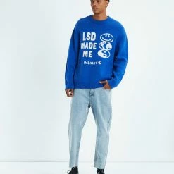 Insight Lsd Made Me Knit Jumper -RVCA shop BLUE MENS CLOTHING INSIGHT KNITS CARDIGANS 52426900026 6
