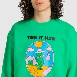 Element Take It Slow Crew -RVCA shop BRIGHT GREEN MENS CLOTHING ELEMENT JUMPERS ELYSF00130 GQP0 4