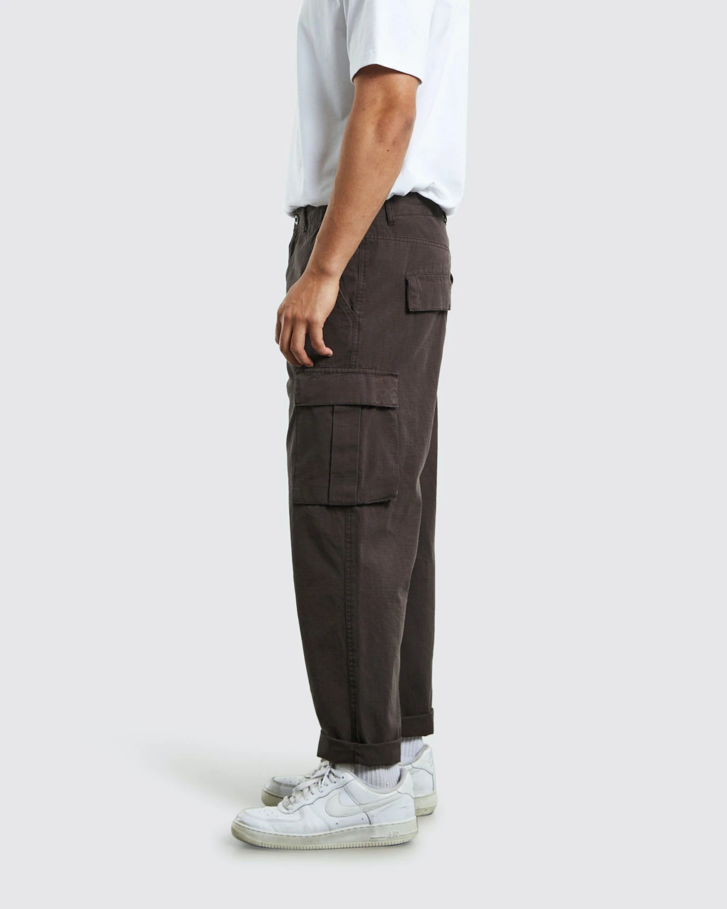 SPENCER PROJECT Surplus Cargo Ripstop Pants Dark Brown 3 SPENCER PROJECT Surplus Cargo Ripstop Pants Dark Brown - Image 3
