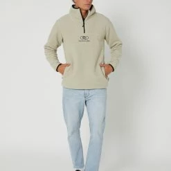 Rip Curl Bells Polar Fleece Jumper -RVCA shop CEMENT MENS CLOTHING RIP CURL JUMPERS 02UMFL0038 5