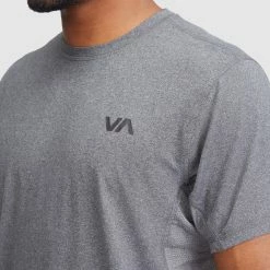 RVCA Sport Vent Ss Performance Tee -RVCA shop CHARCOAL HEATHER MENS CLOTHING RVCA SPORTSWEAR V9021RSV CCH 5