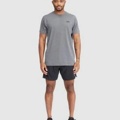 RVCA Sport Vent Ss Performance Tee -RVCA shop CHARCOAL HEATHER MENS CLOTHING RVCA SPORTSWEAR V9021RSV CCH 6