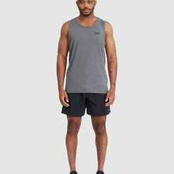 RVCA Sport Vent Sl Tank -RVCA shop CHARCOAL HEATHER MENS CLOTHING RVCA SPORTSWEAR V9031RST CCH 6