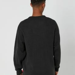 Worship Shattered Crew Knit -RVCA shop CHARCOAL MENS CLOTHING WORSHIP KNITS CARDIGANS WORW23 220GCHARC 3