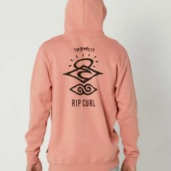 Rip Curl Search Icon Hood -RVCA shop DUSTY ROSE MENS CLOTHING RIP CURL HOODIES CFEGL9577 3