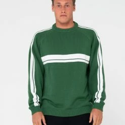 Rusty White Lines Knit Sweater