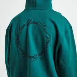 BLACK NOISE WHITE RAIN Embroidering Hoodie -RVCA shop GREEN MENS CLOTHING BLACK NOISE WHITE RAIN HOODIES 52525600026 4