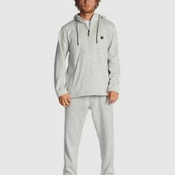 Billabong A/Div Boundary Hooded Half-Zip Pullover -RVCA shop GREY HEATHER MENS CLOTHING BILLABONG HOODIES ABYFT00317 GRH 6
